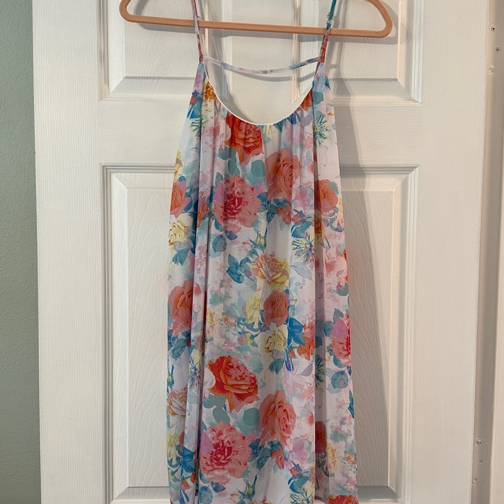 Peach Love California Pastel Floral Sun Dress